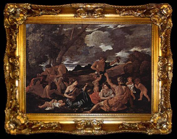 framed  Nicolas Poussin Bacchanal with a Lute-Player, ta009-2